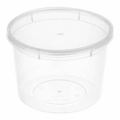Контейнер под горячее кругл 500 мл d-112 прозрачный с прозрачной крышкой без замка ПП