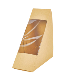 Упаковка для сэндвича 125х125х40 крафт с окном ECO SANDWICH 40