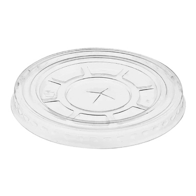 Крышка-для-стакана-d-95-прозрачная-плоская-с-отверстием-ПЭТ-Вегго