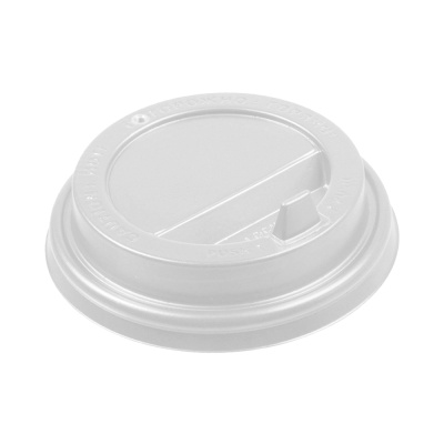 Крышка для стакана d-80 мм белая с носиком ПП