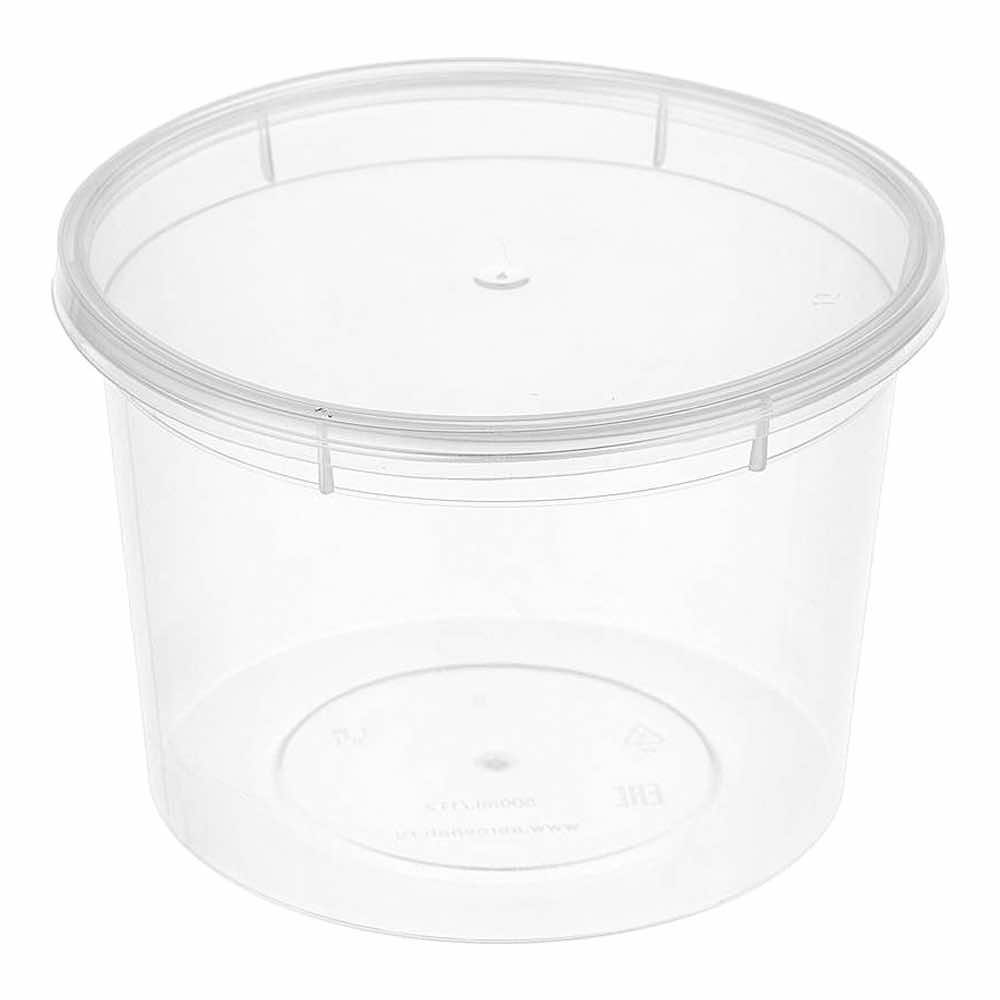 Контейнер под горячее кругл 500 мл d-112 прозрачный с прозрачной крышкой без замка ПП
